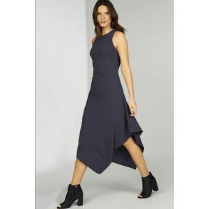 Hutch Anthropologie Women's Jo Sleeveless Midi Dress in Charcoal size Small